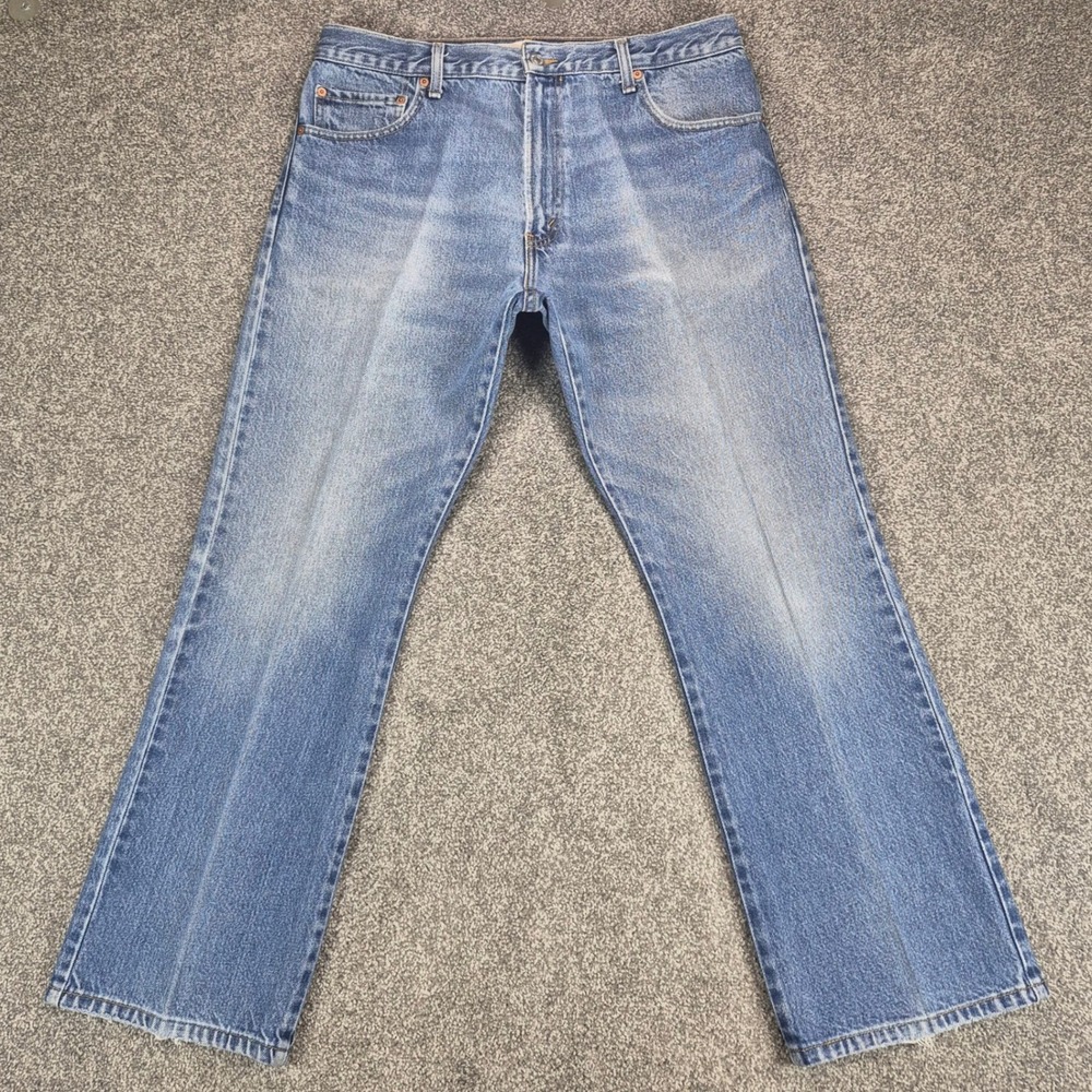 Vintage Levis 517 Bootcut Jeans Mens 36x30 Blue Medium Wash Denim Cotton Y2K